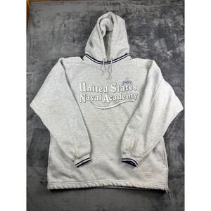 Vintage‎ US Naval Academy Hoodie XL Gray Gear For Sports USA Military Sweatshirt